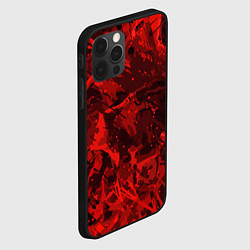 Чехол для iPhone 12 Pro Красные кляксы, цвет: 3D-черный — фото 2