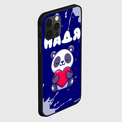 Чехол для iPhone 12 Pro Надя панда с сердечком, цвет: 3D-черный — фото 2