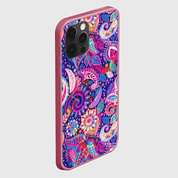 Чехол для iPhone 12 Pro Multi-colored colorful patterns, цвет: 3D-малиновый — фото 2