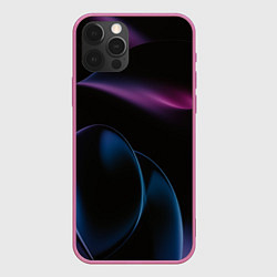 Чехол для iPhone 12 Pro Абстрактные фиолетовые волны, цвет: 3D-малиновый