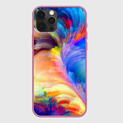 Чехол для iPhone 12 Pro Неоновое перо, цвет: 3D-малиновый