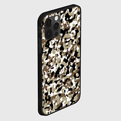 Чехол для iPhone 12 Pro Камуфляж зимний лес - мелкий, цвет: 3D-черный — фото 2