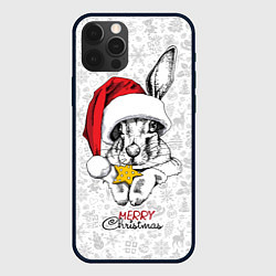 Чехол для iPhone 12 Pro Rabbit with cookies, merry Christmas, цвет: 3D-черный