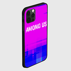 Чехол для iPhone 12 Pro Among Us glitch text effect: символ сверху, цвет: 3D-черный — фото 2