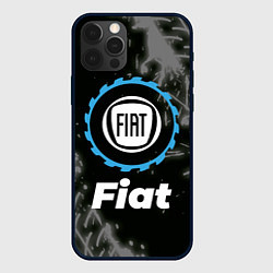 Чехол для iPhone 12 Pro Fiat в стиле Top Gear со следами шин на фоне, цвет: 3D-черный
