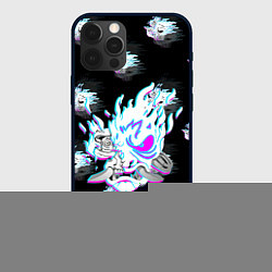 Чехол для iPhone 12 Pro Cyberpunk 2077 neon samurai glitch art colors, цвет: 3D-черный