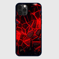 Чехол для iPhone 12 Pro Кристаллы в красных нитях, цвет: 3D-черный