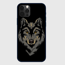Чехол iPhone 12 Pro Голова серого волка