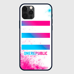 Чехол для iPhone 12 Pro OneRepublic neon gradient style, цвет: 3D-черный