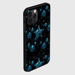 Чехол для iPhone 12 Pro Новогодние игрушки - Неон, цвет: 3D-черный — фото 2