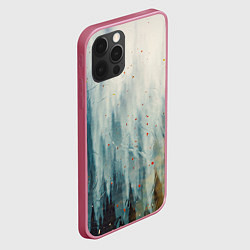 Чехол для iPhone 12 Pro Абстрактные водянистые паттерны и краски, цвет: 3D-малиновый — фото 2