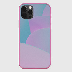 Чехол для iPhone 12 Pro Розовые и голубые волны, цвет: 3D-малиновый