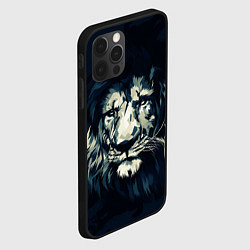 Чехол для iPhone 12 Pro Голова царя-зверей льва, цвет: 3D-черный — фото 2