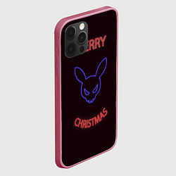 Чехол для iPhone 12 Pro Neon christmas bunny, цвет: 3D-малиновый — фото 2