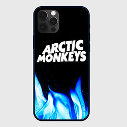 Чехол для iPhone 12 Pro Arctic Monkeys blue fire, цвет: 3D-черный