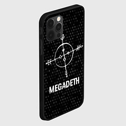 Чехол для iPhone 12 Pro Megadeth glitch на темном фоне, цвет: 3D-черный — фото 2