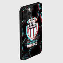 Чехол для iPhone 12 Pro Monaco FC в стиле glitch на темном фоне, цвет: 3D-черный — фото 2