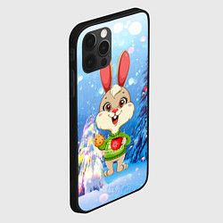 Чехол для iPhone 12 Pro Зайчик с кофе, цвет: 3D-черный — фото 2