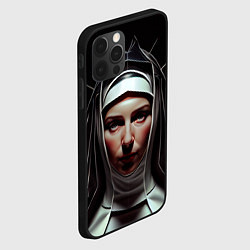 Чехол для iPhone 12 Pro Нейросеть: монахиня, цвет: 3D-черный — фото 2