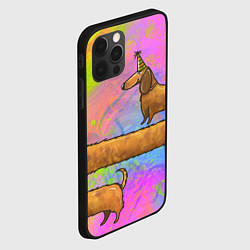 Чехол для iPhone 12 Pro Очень-очень длинная такса, цвет: 3D-черный — фото 2