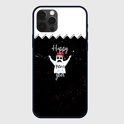 Чехол для iPhone 12 Pro Новогодний призрак в красной шапке, цвет: 3D-черный