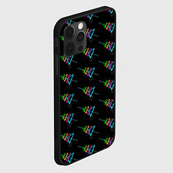 Чехол для iPhone 12 Pro Colored triangles, цвет: 3D-черный — фото 2