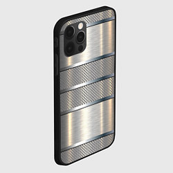 Чехол для iPhone 12 Pro Металлические полосы - текстура алюминия, цвет: 3D-черный — фото 2