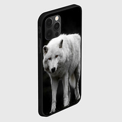 Чехол для iPhone 12 Pro Белый волк на темном фоне, цвет: 3D-черный — фото 2