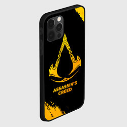 Чехол для iPhone 12 Pro Assassins Creed - gold gradient, цвет: 3D-черный — фото 2