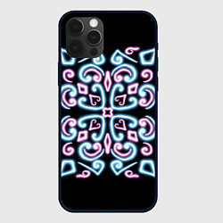 Чехол для iPhone 12 Pro Неоновый узор, цвет: 3D-черный