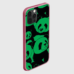 Чехол для iPhone 12 Pro Panda green pattern, цвет: 3D-малиновый — фото 2