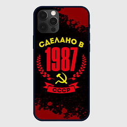 Чехол iPhone 12 Pro Сделано в 1987 году в СССР и желтый серп и молот