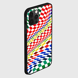 Чехол для iPhone 12 Pro Разноцветная оптическая иллюзия, цвет: 3D-черный — фото 2
