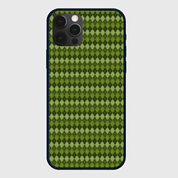 Чехол для iPhone 12 Pro Милитари ромб с полоской, цвет: 3D-черный