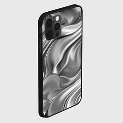 Чехол для iPhone 12 Pro Плавленное серебро, цвет: 3D-черный — фото 2