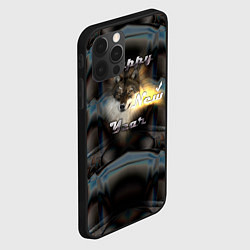 Чехол для iPhone 12 Pro Happy New Year - волк, цвет: 3D-черный — фото 2
