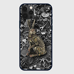 Чехол для iPhone 12 Pro Металлический заяц - стимпанк, цвет: 3D-черный