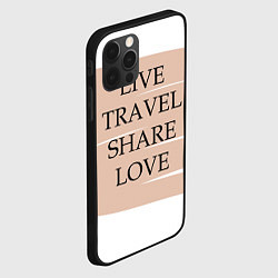 Чехол для iPhone 12 Pro Live travel share love, цвет: 3D-черный — фото 2