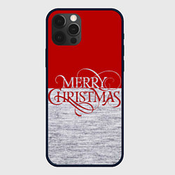 Чехол для iPhone 12 Pro Merry Christmas красный, цвет: 3D-черный