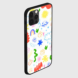 Чехол для iPhone 12 Pro Детские рисунки, цвет: 3D-черный — фото 2