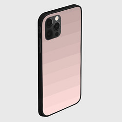 Чехол для iPhone 12 Pro Монохромный полосатый розовато-бежевый, цвет: 3D-черный — фото 2