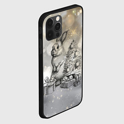 Чехол для iPhone 12 Pro Кролик карандошом, цвет: 3D-черный — фото 2