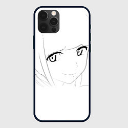 Чехол для iPhone 12 Pro Аниме девочка скетч, цвет: 3D-черный