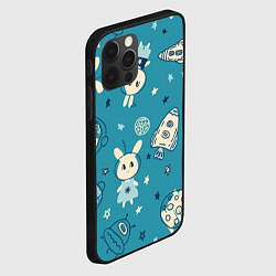 Чехол для iPhone 12 Pro Зайцы-космонавты, цвет: 3D-черный — фото 2