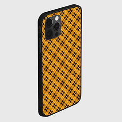 Чехол для iPhone 12 Pro Черно желтый узор в косую клетку, цвет: 3D-черный — фото 2