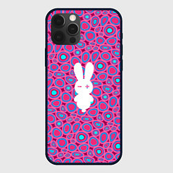 Чехол для iPhone 12 Pro Белый кролик на розовом - символ 2023, цвет: 3D-черный