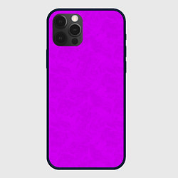 Чехол для iPhone 12 Pro Неоновый розово-сиреневый текстурированный, цвет: 3D-черный