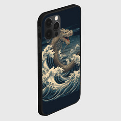 Чехол для iPhone 12 Pro Морской дракон в японском стиле, цвет: 3D-черный — фото 2