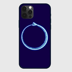 Чехол для iPhone 12 Pro Уроборос скелет змеи, цвет: 3D-черный