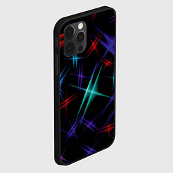 Чехол для iPhone 12 Pro Разноцветные лучи, цвет: 3D-черный — фото 2